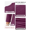 thumbnail image 6 of MOYIKO 3/4 Length Sleeve Womens Tops Round Neck T Shirts Pleated Tunic Summer Blouses Dressy Casual, 6 of 7