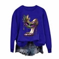 thumbnail image 5 of ClodeEU Women Heel Mask Holiday Mardi Gras Sweatshirts,Casual Fashion Long Sleeve Sequin Sweatshirt B-Blue,Womens Plus XS, 5 of 6