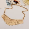thumbnail image 4 of SmartBy Sparkling Bars Choker Metallic Necklace Bib Chunky Collar Fringe Necklace Metal Tassel Punk Jewelry for Women, 4 of 7