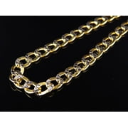 Diamond Cut Hollow Curb Cuban Link Chain 10K Yellow Gold 5.5MM 16"-26"-28"