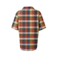 thumbnail image 7 of Inglocry Women's Waffle Polos Golf Shirts Short Sleeve Striped V Neck T-Shirt Summer Casual Tennis Work Athletic Tops Orange L, 7 of 7