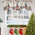 thumbnail image 3 of Christmas Gnome Tie Up Valances Curtain, Squirrel Cat Poinsettia Xmas Tree Beige Adjustable Rod Pocket Short Window Treatment Tie Up Curtains Valances for Kitchen Living Room Bathroom 60x18 Inches, 3 of 9