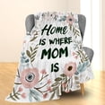 thumbnail image 2 of Happy Birthday Blanket Gifts for Mom, Soft Fuzzy Warm Lightweight Flannel Throw Blanket with Floral Frame & Butterfly, Ideal for Couch, Bed, Decor, Travel, Cozy Blankets for Women 60×50 in, 2 of 5
