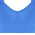 thumbnail image 7 of QATAINLAV Womens Padded Seamless Wireless Sport Bras Solid Casual Summer Spaghetti Straps Bralette Yoga Workout Crop Tops Blue XL, 7 of 7