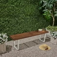 thumbnail image 3 of 61.75" Brown and White Contemporary Rectangular Outdoor Patio Dining Bench, 3 of 5