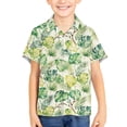 thumbnail image 3 of Binienty Green Monstera Leaf 3t Hawaiian Shirt Girl Trendy Girls Button Up Hawaii Shirt Comfortable Breathable Collared Blouse Lightweight Children Tropical Outfits, 3 of 7