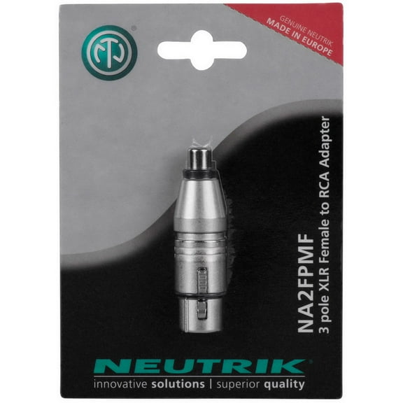 Neutrik NA2FPMF XLR Adapter Female to RCA Jack - Retail Packaged