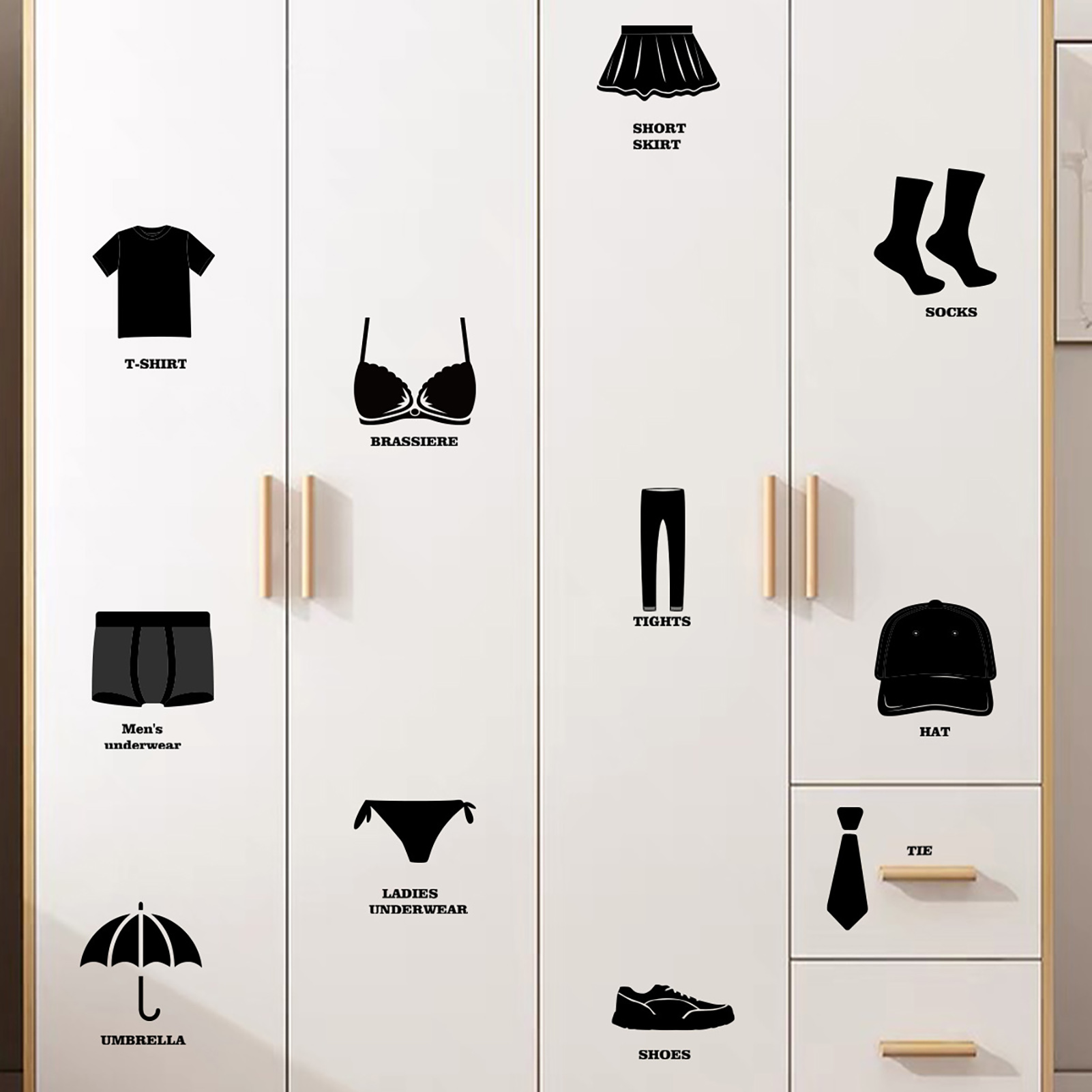 Visland Removable Clothing Label Decal for Wardrobe Clothing