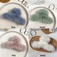 thumbnail image 4 of Fashion Barrette Pure Color Autumn Winter Plush Hair Clip Hairgrips Faux Fur Hair Claws Hairpins DARK COFFEE, 4 of 8