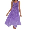 thumbnail image 2 of Ovzne Robes d'Été pour Femmes Robe pour Femme Mode Été Plage Imprimé Poches Débardeur Col Rond Sans Manches Robes Femmes Liquidation, 2 of 7