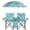 Rainforest, variant on IVV 2-Seat Folding Chair with Removable Sun Umbrella, Portable Double Camping Chair with Side Cup Holder, Center Storage Pocket, for Beach, Fishing, Outdoor Events – Blue