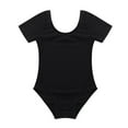 thumbnail image 4 of CHICTRY Justaucorps de Gymnastique à Manches Courtes pour Filles, Extensible, Ballet, Danse, Noir 10, 4 of 7