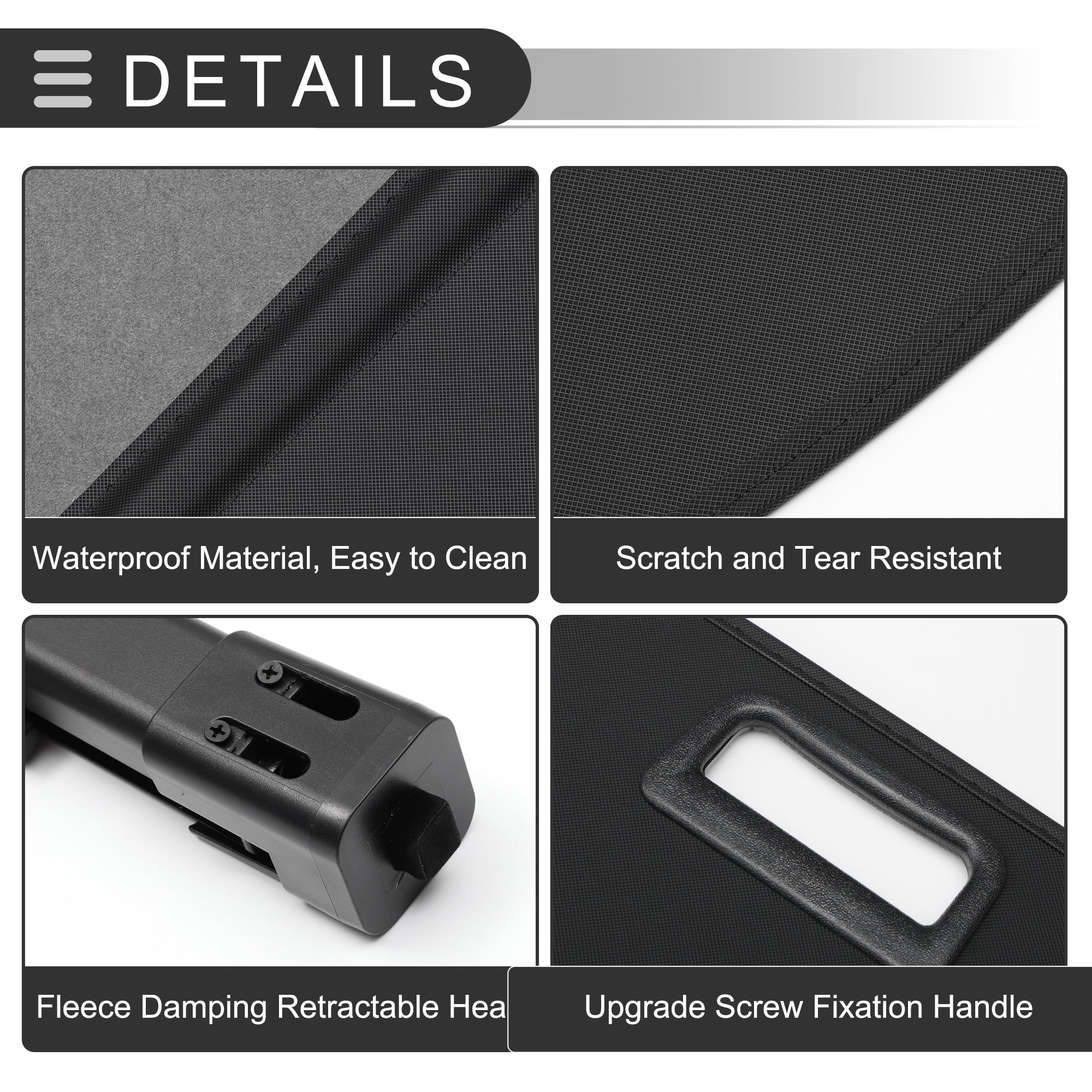 Unique Bargains Retractable Cargo Cover for Jeep Rear Parcel Shelf Security Shade Black