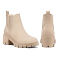 thumbnail image 2 of Pennysue Women's Platform Chelsea Booties Nude Round Toe Ankle Boots Size 8.5, 2 of 8