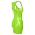 thumbnail image 4 of DHFJKG Women's Sleeveless Pu Leather Mini Dress Square Neckline Party Club Bodycon Short Dresses Back Zipper Trendy Dresses, 4 of 5