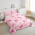 thumbnail image 3 of Castle Fairy Kawaii Sakura Bowknot Bedding Comforter Set 2pcs for Kids Teens Adults,Dreamy Princess Twin Comforter Sets Microfiber,Chic Flower Cherry Blossom Breathable Bedding Set, 3 of 8