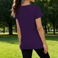 thumbnail image 7 of Plain T Shirts for Women Solid Color Casual Short Sleeve Crew Neck T-Shirt Top Women's Workout Top Gym Athletic Yoga T-Shirt Basic Tees, 7 of 7