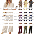 thumbnail image 3 of Lounge Sets for Women 2026 Summer Casual 3/4 Sleeve Shirts Wide Leg Pants Matching Tracksuit Sets Summer Spring Vacation Travel Outfits Fashion Clothing Xl, 3 of 4