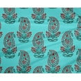 thumbnail image 4 of oneOone Polyester Lycra Aqua Blue Fabric Paisley Block Craft Projects Decor Fabric Printed By The Yard 56 Inch Wide, 4 of 4