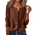 thumbnail image 2 of Wutalume Cardigan Sweaters for Women Soft Lightweight Loungewear Breathable Loose Fit Long Sleeve Travel Top, Open Front Layer for Comfort,Coffee XL, 2 of 5