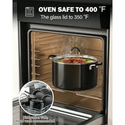 Cook N Home Professional Pots and Pans Kitchen Cookware Set - Includes Saucepans with Lid, Stockpot with Lid, Frying Pans, Heavy Nonstick, 8-Piece, Black