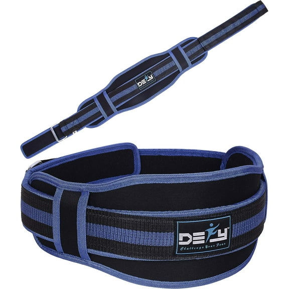 DEFY Weight Lifting Belt Lumbar Support - Gym Training Fitness Exercise Bodybuilding Firm and Comfortable with Back Injury Protection