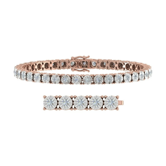 3 Carat Diamond Tennis Bracelet in 10K Rose Gold (7.25 Inch)