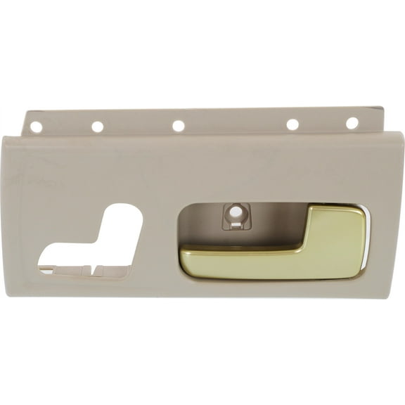 Interior Door Handle Compatible with 2003-2011 Lincoln Town Car Front, Passenger Side Limousine Beige bezel with chrome/gold lever