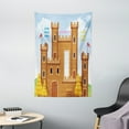 thumbnail image 1 of Children Tapestry, Video Game Background with Castle Leisure Hobby Activity Kids Youth Design, Wall Hanging for Bedroom Living Room Dorm Decor, 40W X 60L Inches, Light Caramel Blue, by Ambesonne, 1 of 2