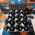 thumbnail image 3 of Meiyoeat Edgy Motocross Silhouette Bed Sheets 4-Piece for Youth,Checkered Flag Bike Full Size Sheets,Black White,1 Fitted Sheet,1 Flat Sheet and 2 Pillowcases, 3 of 6