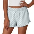 thumbnail image 2 of Only Moment Women's Summer Polka Dots Shorts Casual Shorts for Women Casual Elastic High Waisted Wide Leg Cute Dressy Beach Shorts 2026 Vacation Beach Clothes Light Blue,S, 2 of 4