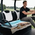 thumbnail image 5 of XYZCANDO Sea Turtle Beach Print Golf Cart Seat Cover with 4 Front Pockets - Universal Non-Slip Washable Accessory for 2-Seat Golf Carts, 5 of 9