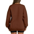 thumbnail image 4 of Siilsaa Womens Sweatshirts Trendy Womens Oversized Sweatshirt Crewneck Long Sleeve Tunic Pollover Shirts Side Zipper Hoodie Sweater 2024 Fall Clothes Brown,2XL, 4 of 5