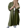 thumbnail image 3 of SAYOO, gabardina abierta por delante para mujer, cárdigan largo de manga 3/4 informal holgado de Color sólido para ropa de calle de otoño SAYOO  moda, 3 of 5