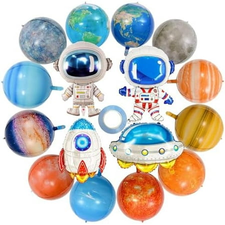 16 Pieces Galaxy Space Balloons Outer Space Themed Decorations Spaceship Astronaut Rocket Planet Foil Balloons for Kids Birthday Party Baby Shower Supplies$$Electronics Accessories
