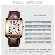 CHENXI Vintage Classic Square Brown Leather Strap Wrist Watches Fashion Brand Watches Men's Quartz Clock Montre Femme
