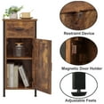 thumbnail image 4 of USIKEY Side Cabinet, Floor Storage Cabinet with 1 Door and 1 Drawer, Industrial Storage Cabinet with 2 Shelves, Nightstand, Small Rustic Cabinet, for Living Room, Hallway, Office, Rustic Brown SNG11F, 4 of 7