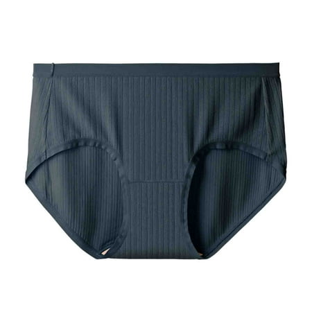 Bigersell Thong Underwear Clearance Underwear Women Bikini Panty Style P-1006 Polyester Cheeky Panties Plus Size Thongs Ladies Briefs High Waist Women s Panties Dark Gray L
