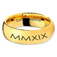 thumbnail image 2 of Tungsten Congrats Grad Class Of 2019 Roman Numerals Engraved Band Ring 7mm Men Women Comfort Fit 18k Yellow Gold Dome Polished, 2 of 4