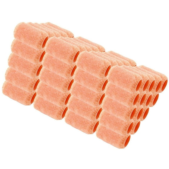 Wideskall Reusable Paint Roller Cover Refill 4" x 3/8" inch Nap Polyester Washable Pack of 60