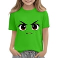 thumbnail image 6 of Auroural Girls Shirts Size 7-8 Kids Boys Girls Solid Color Funny Expression Print Short Sleeve Loose Comfortable T-Shirt Top Boys Summer Shirts, 6 of 6