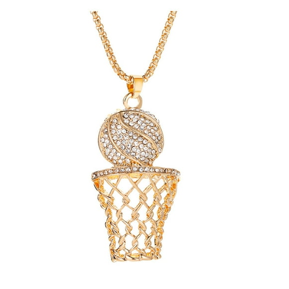 SIfdSeng Fashion Unisex Gold Silver Plated Basketball Pendant Necklace Chain Jewelry