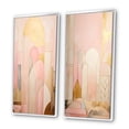 thumbnail image 3 of Designart "Retro City Dreams in Golden Illustration I" Modern Geometric Framed Wall Art Set Of 2 - Modern Pink Gallery Wall Frame Set For Home Decor, 3 of 6