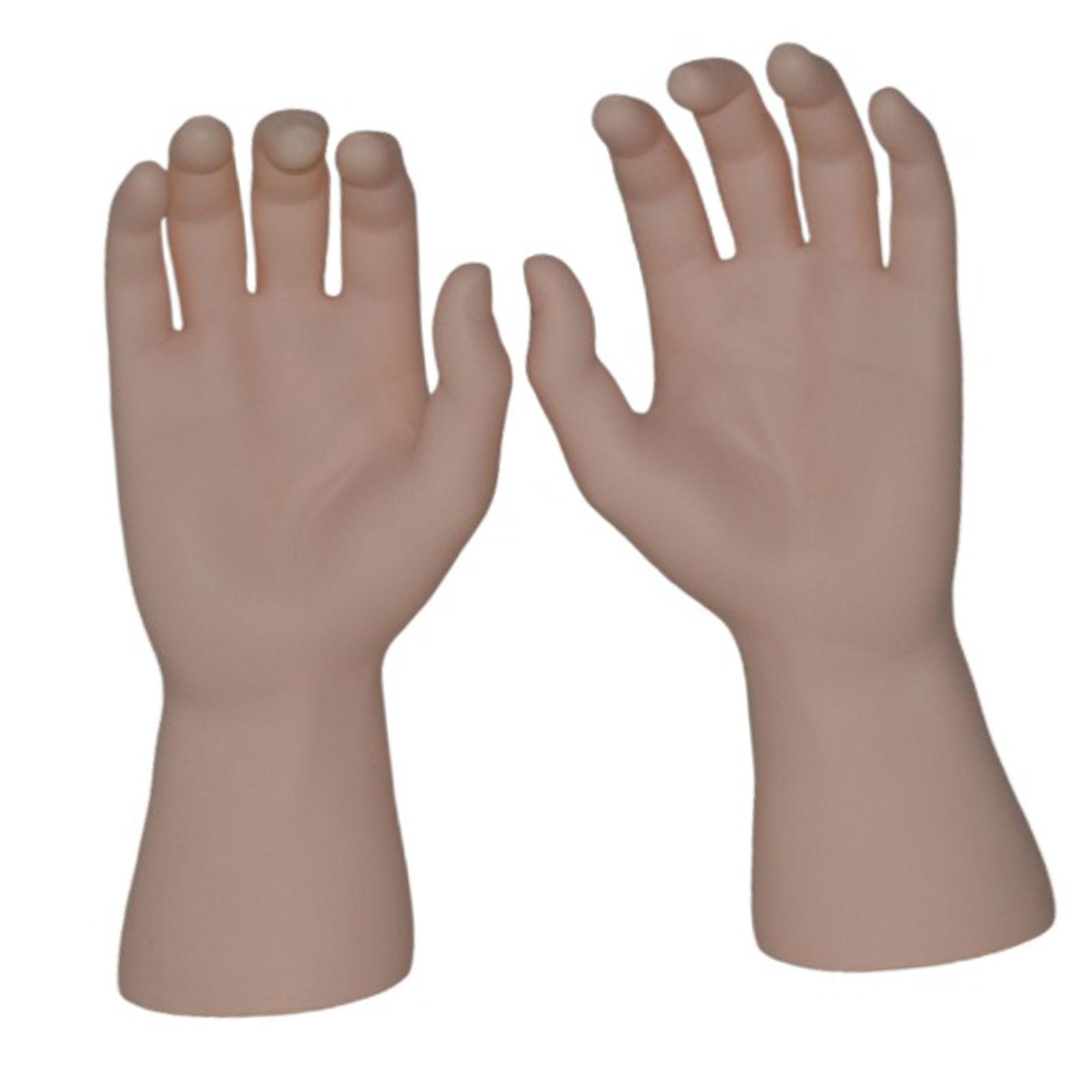 Dualoai Male Hand Models Decorative Easy to Clean Maintain PVC Human Hand Mannequins Skin Color