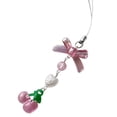 thumbnail image 4 of Cute Strawberry Pendant Keychain Delicate Bowknot Bead Keyring Backpack Charm Ornament Sweet Keyholder, 4 of 9