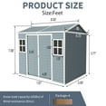 thumbnail image 5 of 8x6 FT Resin Storage Shed, Waterproof Large Outdoor Sheds with Floor & Lockable Door & 2 Windows, Outside Plastic Tool Shed for Backyard, Patio, Poolside, Bike, Grey, 5 of 8