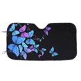 thumbnail image 1 of 1pc Black Background Blue Butterfly Print Car Sun Visor For Windshield Blocks UV Rays Visor Protector Foldable Sun Shield Keeps Cool,51" x 27.5", 1 of 5