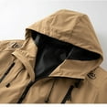 thumbnail image 5 of RYDCOT Men's Waterproof and Windproof Hooded Ski Jacket, Winter Raincoat with Multiple Pockets, Suitable for Out Khaki, 5 of 9