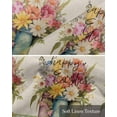 thumbnail image 6 of Easter Floral Linen Curtain Valance for Bedroom/Bathroom/Kitchen/Office/Living/Dining Room Windows,Farmhouse Vase Flower Green Buffalo Plaid Pocket Topper Drapes Decorative Cafe Drapery Panel 42x18, 6 of 6