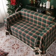 thumbnail image 2 of XmhyTop-A Christmas Couch Cover - Modern Coffee Plaid Jacquard Sectional Sofa Slipcover 71"x 134", Green, 2 of 5